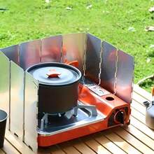 Cortavientos portátil y plegable para cocinar al aire libre, accesorio esencial para cocinar en senderismo, picnic y camping; opción ideal de accesorio a prueba de viento, útil para actividades de cocina al aire libre y picnic - Multicolor - Ver 8