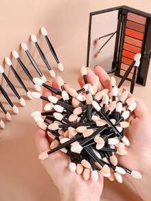100/50/2 piezas Pinceles de esponja para arte de uñas de doble extremo/Pinceles de arte de uñas degradado, Pinceles de sombra de ojos desechables de doble extremo, Adecuados para herramientas de maquillaje de ojos y herramientas de arte de uñas - Multicolor - Ver 4