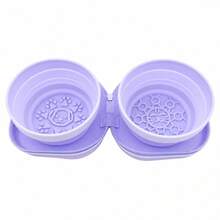 Pet Dog Travel Silicone Double Bowl, 2-In-1 Foldable Silicone Dog Bowl, Portable Easy-To-Clean Pet Feeding Device, Suitable For Travel, Outdoor Use, Pet Boarding, Training Feeding And Drinking - Multicolor - View 10