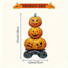 1pc Halloween 3D Pumpkin Foil Balloon With Stand Base, Suitable For Halloween Party, Haunted House, Photo Backdrop Decoration, No Electricity Required - Multicolor - View 6