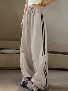 Girls Loose Athletic Casual Curved Leg Pants, Versatile Casual Pants For Girls, Children's Clothing - Light Grey - View 2