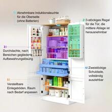 Kitchen Cabinets, Tall Cabinets And Storage Units With Motion Detector, Adjustable Shelves, Storage Compartments On Doors And Drawers, Suitable For The Kitchen, Dining Room And Living Room, White - 白色 - 查看 4
