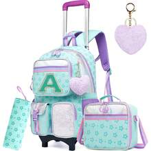 Backpack With Wheels For Girls Rolling Letter Backpack Cute Carry On Backpack Kids Luggage With Crossbody Bag And Pencil Case For Elementary Student - Children's Rolling Bags - View 10