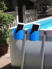 2pcs Poolside Cup Holder, Pool Storage Rack, Outdoor Beverage & Beer Mug Hanging Rack - Multicolor - View 5
