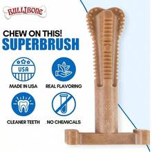 SuperBrush: Palo de limpieza de dientes de perro, de nailon duradero, de larga duracin, para el cuidado bucal canino, salud dental y ansiedad, Large - Rosa - Ver 5