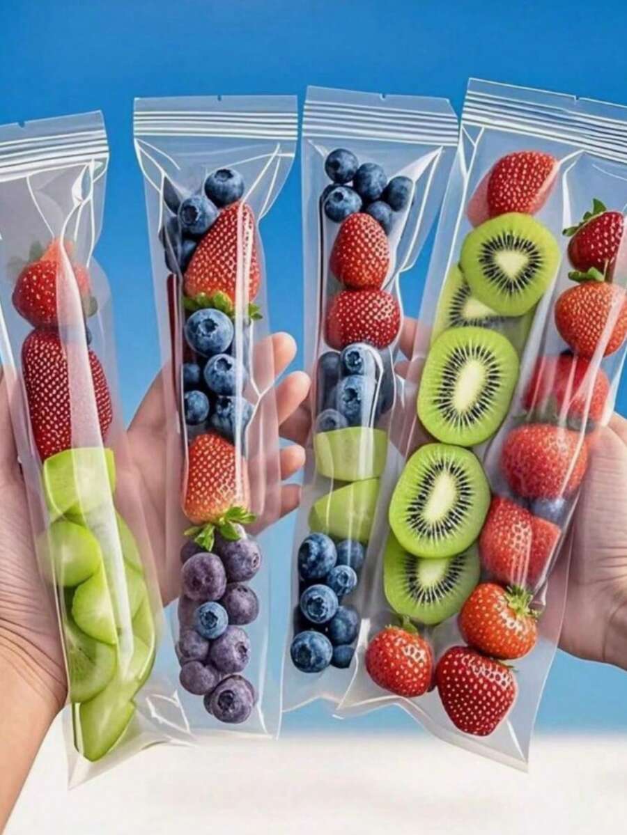 10/50/100pcs Fruit Pudding Molds, Summer Refrigerated/Frozen Disposable Popsicle Bags, DIY Homemade Ice Pop Molds, Ice Cream Popsicle Self-Sealing Bags, Suitable For Vegetables, Juice, Fruit Puree, Ice Cream, Fruit Popsicles, Sealab Storage Bags