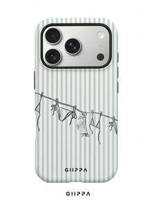 1pc Vacation Style Striped & Bikini Pattern Design Phone 17 Pro Max Phone Case, Compatible With Phone 16 Pro Max, 15 Pro Max, 14 Pro Max, Korean High-End Fashion Fun Phone Case, Compatible With 11/12/13/14/15/16 Pro Max Plus, Elegant Design Suitable For Men And Women, Perfect Gift For Girlfriend For Christmas, Valentine's Day, Easter, Wedding Season And Birthday! - Black - View 1