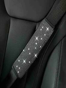 2er/Set Autositzgurt Schulterpolster Set, glänzende Strass Leder Sitzgurt Abdeckung, geeignet für alle Automodelle, Autozubehör - A - Übersicht 3
