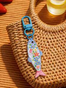 Cute Little Fish Acrylic Keychain, 2D Acrylic Fish Bag Charm, Colorful Beach Theme Keychain, Bohemian Key Accessory, Versatile Bag Pendant, Full Of Summer Beach Vibe, Suitable For Backpack, Wallet, Phone, Earphone, Car Hanging, Cute Daily Accessory And Gift, Unique Birthday Gift, Vacation Gift, Party Gift, Teacher Gift, Summer Gift - Multicolor - View 9