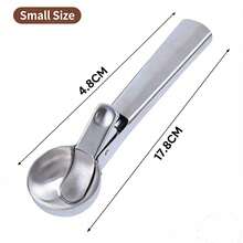 2-Piece Stainless Steel Ice Cream Scoops,Suitable For Frozen Yogurt.These Dual-Purpose Multifunctional Stainless Steel Scoops Feature Comfortable Anti-Freeze Handles And Non-Stick Surfaces,Equipped With A Push-Type Ejector. Made Of Sturdy And Durable - 銀色 - 查看 10