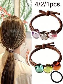 Băng đô hạt trong suốt nhiều màu 4/2/1 cái, phụ kiện tóc thời trang ngọt ngào co giãn cao, có thể dùng làm vòng tay, quà tặng Valentine - Nhiều màu - Xem 1