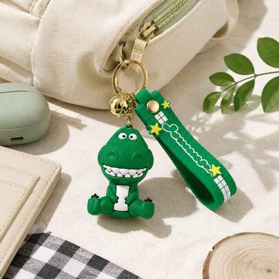 Miniso Llavero de Regreso a la Escuela de Disney Pixar Toy Story Rex, Lindo Anillo de Llaves con Figura de Dinosaurio y Correa para la Muñeca, Encanto para Mochila, Bolso y Bolsa, Colgante para Llaves de Coche, Regalo