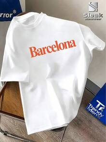 Minimalist-Shirt Men With A Theme, Adorned With Lettering And Patterns Representing Iconic Monuments. Hot Item. - 白色 - 查看 3