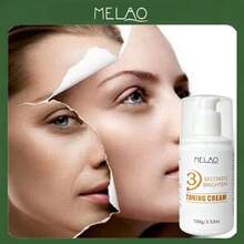 MELAO Cremă tonifiere facială pentru iluminare în 3 secunde 100g/3.53oz, cremă instant de iluminare și tonifiere a feței, primer hidratant ușor cu strălucire naturală pentru față - 100g - Vizualizare 4