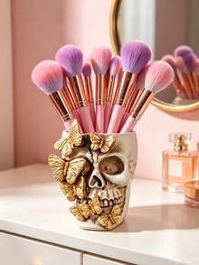 Butterfly Skeleton Storage Pen Holder Desktop Decoration Statue Ornaments Decorative Items Halloween Home Party Decorations Resin Crafts Storage Decorations - Multicolor - View 4