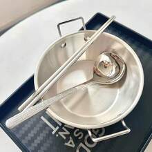 Flat Bottom Frying Pan, Available In Gold And Silver 2 Colors, Dual Handle European Style, Stainless Steel Pasta Plate, Steak Plate, Seafood Pot, Korean Hot Pot, Home Cooking, High Temperature Resistant Pot, Baking Tray - View 11