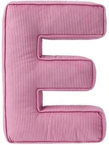 Almohada de felpa con letra rosa, almohadas decorativas con forma de letra inicial de pana, almohadas de letras del alfabeto inglés de la A a la Z para decoración de sofá, recámara, sala de estar (S) - E - Ver 8