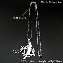Baseball Player Pendant Necklace For Men Stainless Steel Silver Color Sports Male Chain Jewelry Collar - Necklace - View 5