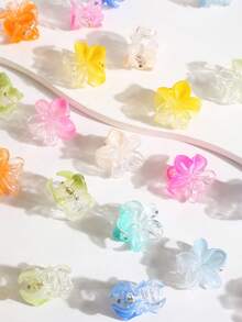 15/20/30pcs Mini Flower Shaped Hair Claw Clips, Colorful Small Hair Clips For Braiding, Loose Hair And Bangs - Multicolor - View 5