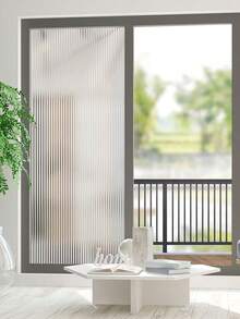 1 Roll Frosted Glass Window Film 44.5cm(17.5in) Wide, Soft Diffused Light Non-Glare, Static Cling Glue-Free Privacy Glass Sticker, UV Protection Anti-Glare, Trimmable And Easy To Remove, Free Installation Tools, Suitable For Home/Office/School/Cabinet Doors/Sliding Doors - Three-dimensional Rainbow Centerline - View 1