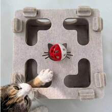 Cat Toy Self-Entertainment Boredom Buster Interactive Puzzle Maze Felt Box With Holes And Bell Ball For Kittens And Pet Cats - View 6