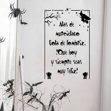 Halloween Spanish Wall Stickers With Toad Eyes & Frog Feet Quotes. Self-Adhesive PVC, Easy To Install. Perfect For Entry Doors, Bedrooms, Living Rooms, Home Decor And Halloween Parties. - Halloween Theme - View 9