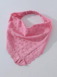 1件原創花卉刺繡捲邊女用頭巾髮帶，適合日常與度假使用，夏季髮飾海灘圍巾度假女用頭巾 - 粉色 - 查看 2