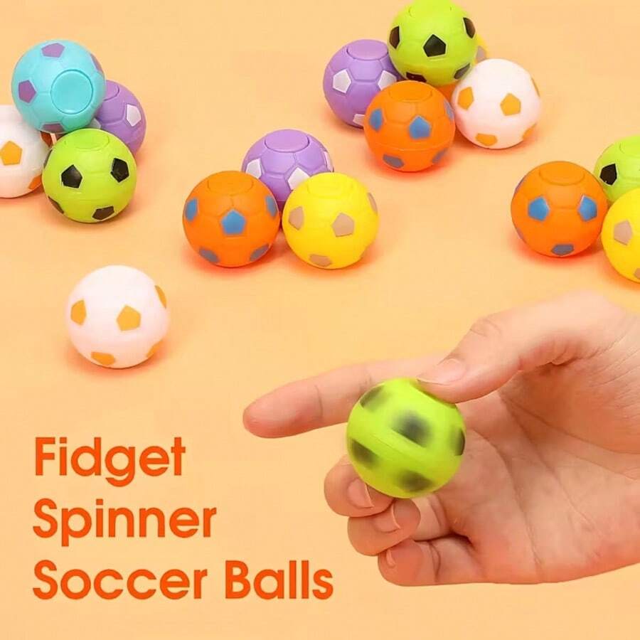 Children Birthday Party Favors Goodie Bag Stuffers, Finger Rotatable Soccer Ball , Sensory Stress Relief Toys, Anti-Stress Fidget Balls For Kids Random Color