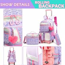 Girls' Rolling Backpack - Cute Carry-On Bag With Crossbody Bag And Pencil Case, Suitable For Elementary Students - 14+ Girls' Travel Luggage - Children's Rolling Bags - View 7