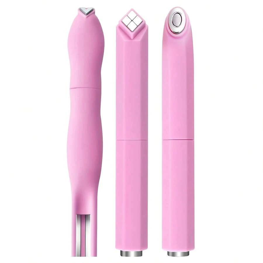 Pink 3Pcs Multi-Functional Cat Eye Nail Tool Set, Detachable Multi-Head Accessories For Heart, Square & Arc Nail Shimmer Effects - Pink - View 1