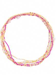1 Set 6 piezas Cadena de cintura de estilo bohemio de vacaciones hecha a mano con cuentas de piedra blanca falsa, joyería de cintura de dopamina dulce y fresca para chicas, multi-capa apilable, adecuada para uso diario de mujeres, vacaciones, fiestas (color de cuentas hecho a mano, cantidad, posición aleatoria) - Rosa - Ver 9