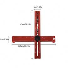 1 Set 2-In-1 T-Square Hole Position Marking & Positioning Tool, 35cm/13.77in, Aluminum Alloy Multi-Function Square Ruler Marking & Measuring Tool, For Precise Layout And Marking, High-Precision Square Ruler Suitable For Accurate Drilling Of Drawers And Doors - B - View 14