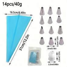 Piping Bags And Tips Set, Cake Decorating Kit Supplies, Frosting Piping Kit For Baking With Pastry Bags And Tips, Standard Converters, Silicone Rings, Reusable Piping Bags For Cookie Icing, Cupcake - Multicolor - View 6
