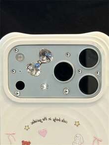 1pc Shiny Rhinestone Bow Pearl Transparent Camera Lens Protector, Compatible With IPhone 17 Pro Max 17 Pro, Y2K Girl & Women Fashion Luxury Full Coverage HD Glass Lens Protector Cover - Bow - View 4