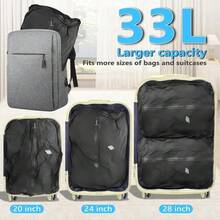Bolsa de compresión al vacío para viajes, empaque en empaque, bolsa de almacenamiento, bolsa de vacío de TPU para viajes, bolsa de almacenamiento reutilizable, bolsa de compresión al vacío portátil para viajes - Adecuada para ropa, ropa de cama y equipo - Organizador de almacenamiento multifuncional - Negro - Ver 5