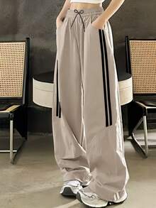 Girls Loose Athletic Casual Curved Leg Pants, Versatile Casual Pants For Girls, Children's Clothing - Light Grey - View 4