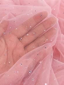 Sparkling Rhinestone Tulle Fabric, Transparent Mesh Material With Sequins, Soft, Lightweight And Flowing, Suitable For Wedding Veil, Evening Gown, Party Decor, Ballet Tutu, Home Decor And DIY Sewing Projects - 1 - View 7
