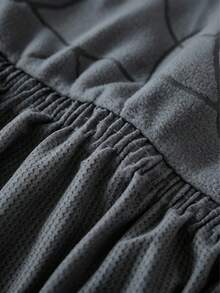 1PC Fleece Fabric Non-Slip Elastic Decorative Sofa Cover, Jacquard Carved Leaf Pattern, Pet-Friendly Anti-Dirt Anti-Dust, Suitable For 1/2/3/4 Seater Sofa, All Seasons - Dark Grey - View 12