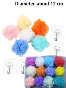 5pcs/3pcs/1pc Premium Soft Durable Bath Flower Ball, Exfoliating Shower Puff, Bubble Bath Sponge, Bathing Accessories For Men & Women, Random Color - Multicolor - View 7