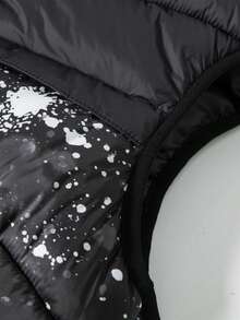 Men's Autumn/Winter Patchwork Contrast Color Cotton Padded Vest With Detachable Hood, Casual Versatile Jacket Coat, Suitable For Daily Outings, Dates And Commuting - Black - View 5