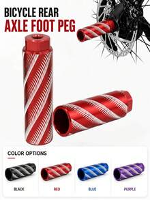2 Pairs Bicycle Pedals, Aluminum Alloy Material, Non-Slip, Bicycle Rear Seat Pedals, Suitable For Mountain Bike BMX Hook, Bicycle Rear Seat Hook, Suitable For 3/8 Inch Axle, Bicycle Accessories (Please Measure Your Bicycle's Thread Size Before Purchasing To Avoid Poor Buying Experience) - Multicolor - View 2