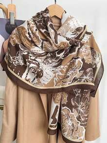 Paisley-Muster Schal Kopftuch Lässig PC(Polycarbonat) Schal für alle Jahreszeiten - Kaffeebraun - Übersicht 3