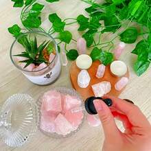Piedra de Cuarzo Rosa Natural Grado AA+, Adecuada para Decoración del Hogar, Decoración de Acuario, Piedra Difusora, Excelente Colección de Piedras de Cristal - Rosa - Ver 10