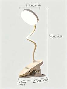 1pc New Creative LED Clamp-On Desk Lamp, Multifunctional LED Lamp With Clamp, Supports Touch Control, Flexible Charging/Plug-In Use For Home Office Desk, Adjustable Gooseneck, 3 Color Temperatures, 3 Brightness Levels, USB Charging, Soft Lighting, Suitable For Bedroom, Living Room, Study, Office, Bedside (Includes USB Charging Cable) - Clip-on Round Table Lamp - View 12