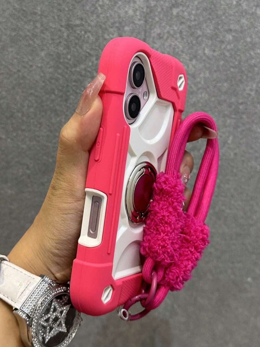 Shockproof Durable Phone Case Compatible With IPhone 16 15 14 13 12 11 Pro Max Plus, 360° Rotating Ring Stand, Anti-Drop Full Body 3-In-1 Protective Durable Shell
