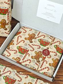 40pcs Christmas Brown Gingerbread Man Pattern Tissue Paper, 50.8 Cm X 35.56 Cm Gift Wrapping Paper, Suitable For Christmas Weddings, Valentine'S Day Gifts, Birthday Gift Packaging, Bouquet Packaging, Gift Bag Filling, And Party Gifts - Gingerbread Man - View 5