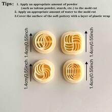 1pc/4pcs Geometric Line Pattern Soft Clay Mold, Used For Making DIY Handmade Earrings Mold - Yellow - View 2