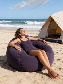 Sofa Bean Bag Tiup Lembut Warna Solid, Kursi Santai Lipat Portabel yang Nyaman, Cocok untuk Dewasa dan Keluarga, Penggunaan di Dalam dan Luar Ruangan, Berkemah, dan Musim Panas - Berbagai gaya - View 4