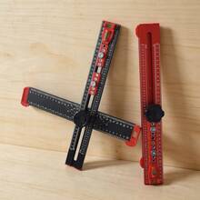 1 Set 2-In-1 T-Square Hole Position Marking & Positioning Tool, 35cm/13.77in, Aluminum Alloy Multi-Function Square Ruler Marking & Measuring Tool, For Precise Layout And Marking, High-Precision Square Ruler Suitable For Accurate Drilling Of Drawers And Doors - B - View 12