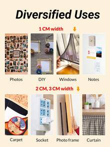 Cinta autoadhesiva de gancho y bucle, cinta de fijación para pantalla de ventana, correa de fijación adhesiva recortable, adecuada para marco de ventana, marco de puerta, pantalla de ventana, malla, cortina de polvo, fijación DIY para el hogar - negro - Ver 5